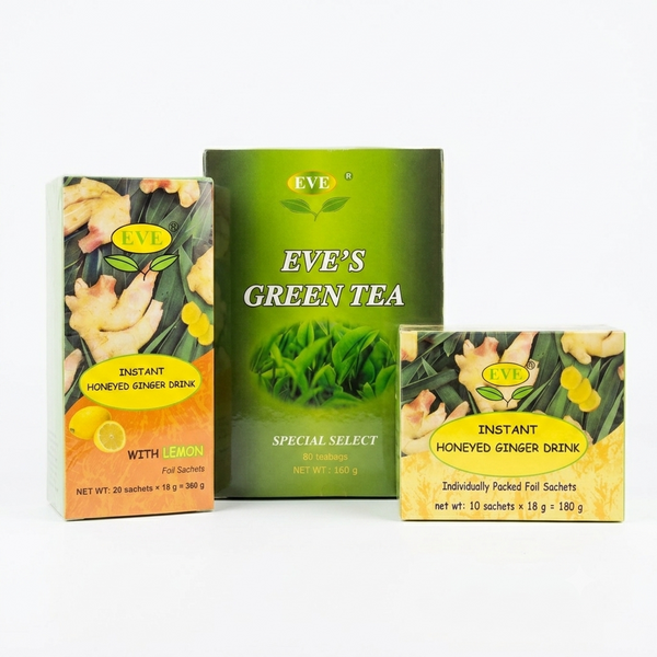 EVE Ginger & Green Tea Wellness Bundle | Instant Ginger Drinks & Green Tea