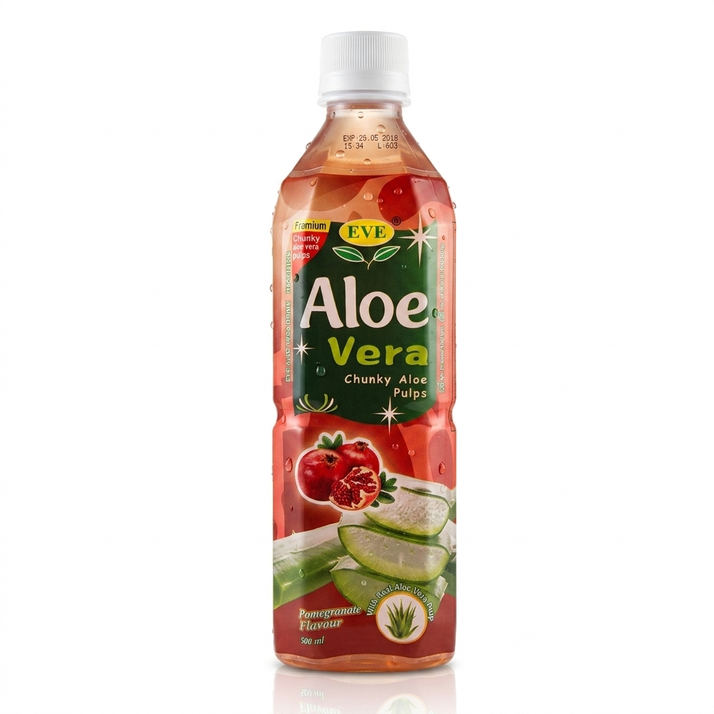 EVE Pomegranate Aloe Vera Drink 500ml | Tart Antioxidant Aloe Drink