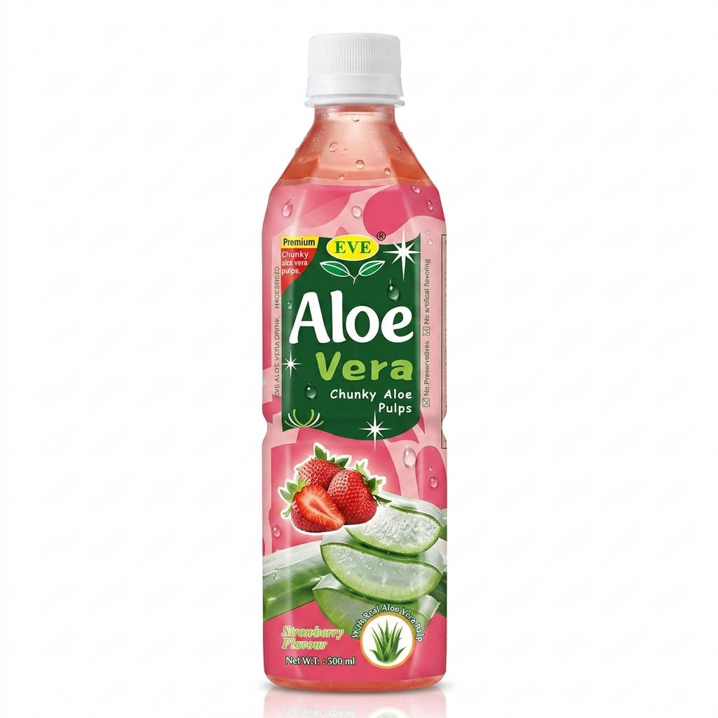 EVE Strawberry Aloe Vera Drink 500ml | Sweet Hydrating Aloe Drink