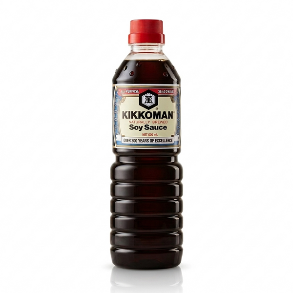 Kikkoman Soy Sauce 600ml | Authentic Naturally Brewed Japanese Soy Sauce