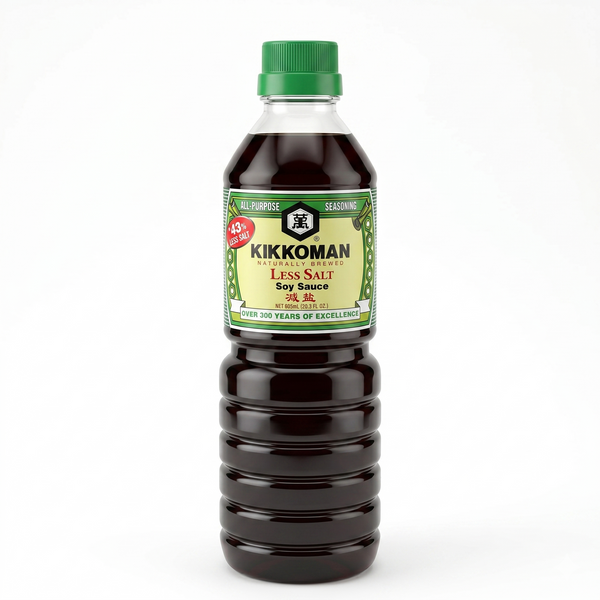 Kikkoman Soy Sauce Low Sodium 600ml | Less Salt Japanese Soy Sauce