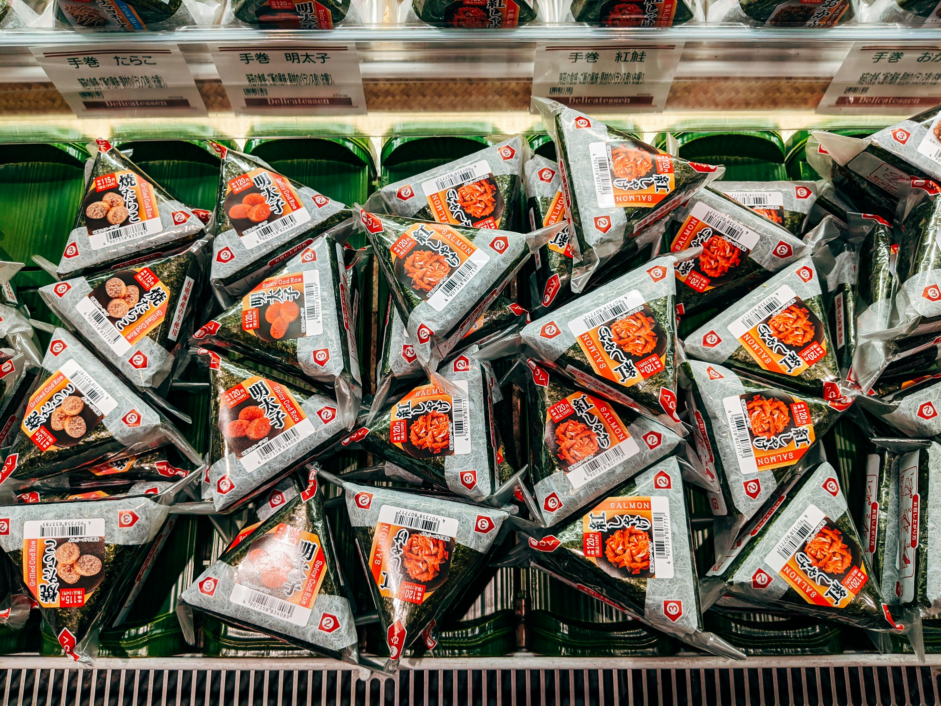 Japanese snacks — onigiri and packaged goods