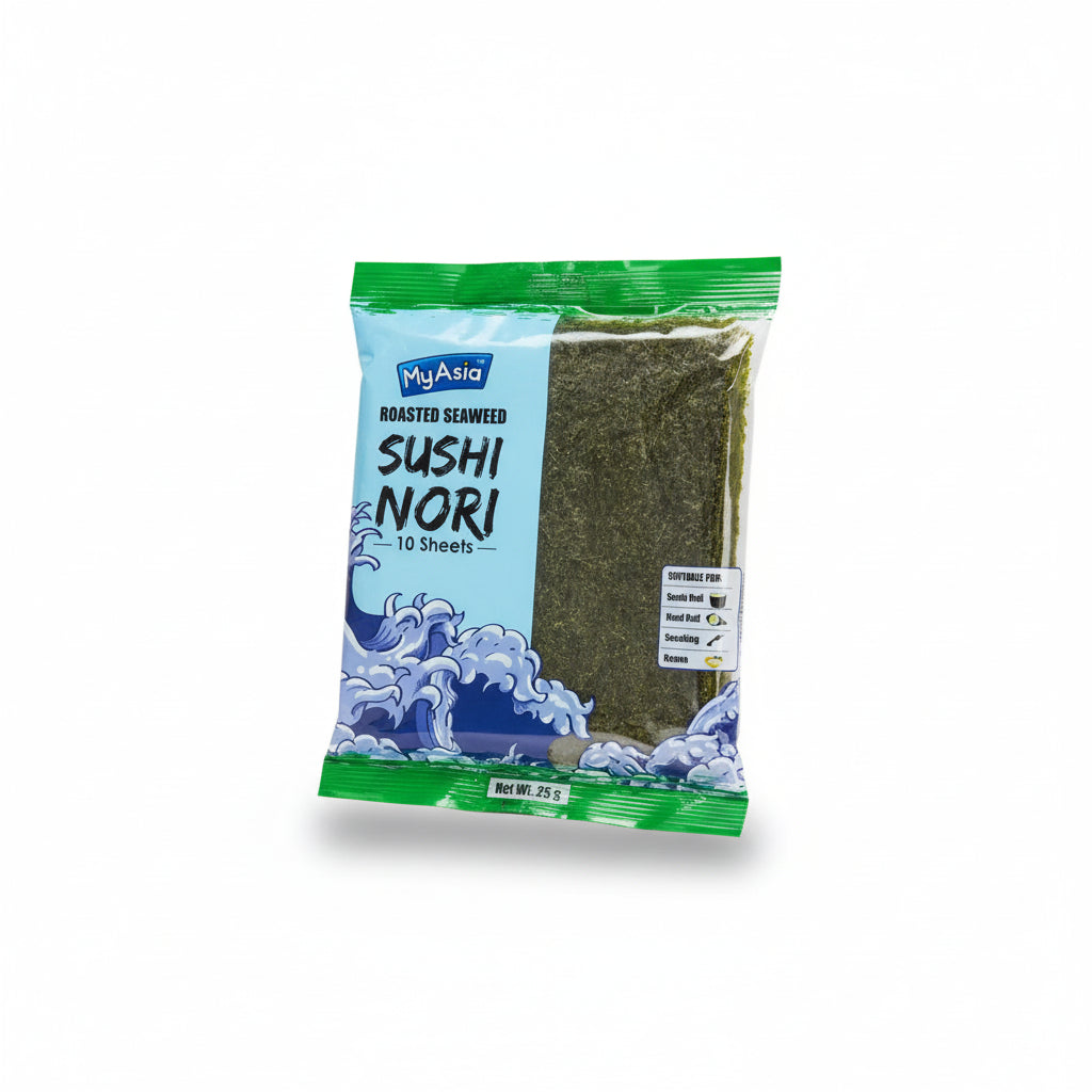 My Asia Sushi Nori 10 Sheets 25g | Roasted Seaweed Sheets for Sushi Rolling